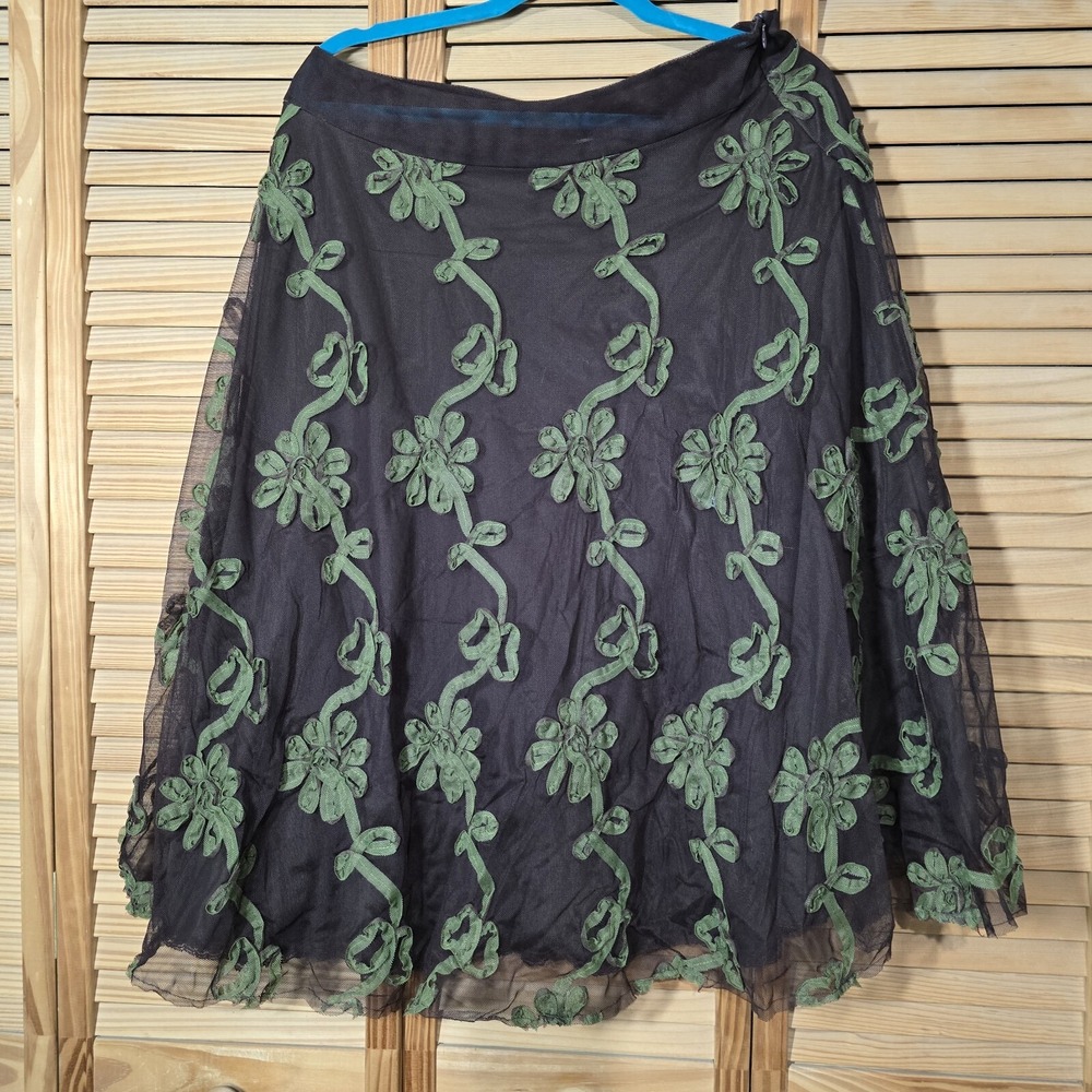 Vtg Y2K 90's Only Hearts Helena Stuart Brown Black / Green Skirt grunge. C89